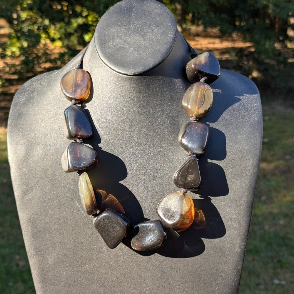 Bold Polished Stone Nugget Necklace